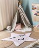 Kinderteppich pastellrosa 120 x 120 cm Sternmotiv Kurzflor SIRIUS Bild 3