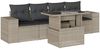 vidaXL 5-tlg. Garten-Sofagarnitur mit Kissen Hellgrau Poly Rattan 3268992 Bild 2