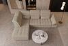 Samtstoff Ecksofa Ares L Form - Samtstoff - creme - Links Bild 3
