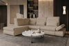Samtstoff Ecksofa Ares L Form - Samtstoff - creme - Links Bild 2