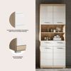 welltime Hochschrank SIENA, Breite 74cm, 4 Türen, 1 Schubkasten, 2 offene Fächer, MDF-Front (TOPSELLER) in verschiedenen Farben erhältlich, Badmöbel, Badschrank, Schrank, Bad Bild 3
