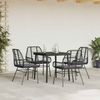 vidaXL 5-tlg. Garten-Essgruppe mit Kissen Schwarz Poly Rattan Glas 3334451 Bild 3