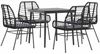 vidaXL 5-tlg. Garten-Essgruppe mit Kissen Schwarz Poly Rattan Glas 3334451 Bild 2