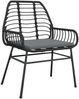 vidaXL 5-tlg. Garten-Essgruppe mit Kissen Schwarz Poly Rattan Glas 3334451 Bild 4