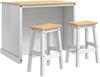 vidaXL Kücheninsel Set 3 pcs Weiß und Honigwachs Massiv-Kiefer 3425395 Bild 2