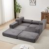 Schlafsofa in Grau, Cord, modular, mit abnehmbarem Fußteil und klassischen Armlehnen,74x194x169.5 cm Bild 3