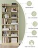Bücherregal, Bücherschrank, mit 7 Fächern, Aufbewahrungsregal, Standregal, für Wohnzimmer, Büro, Schlafzimmer, 24 x 60 x 199,2 cm, Eichenbeige Bild 4