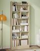 Bücherregal, Bücherschrank, mit 7 Fächern, Aufbewahrungsregal, Standregal, für Wohnzimmer, Büro, Schlafzimmer, 24 x 60 x 199,2 cm, Eichenbeige Bild 3