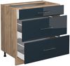 Küchenunterschrank Fame-Line Dunkelblau Hochglanz 80 cm mit 3 Schubladen, ohne Arbeitsplatte Vicco Bild 4
