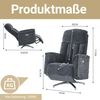HOME NATURE WOHNKONZEPT Elektrischer Relaxsessel mit USB-Anschluss, elektrisch verstellbarer TV-Sessel mit Liegefunktion, Chenille Dunkelgrau, bis 350 kg, FT9202 Bild 2