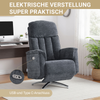 HOME NATURE WOHNKONZEPT Elektrischer Relaxsessel mit USB-Anschluss, elektrisch verstellbarer TV-Sessel mit Liegefunktion, Chenille Dunkelgrau, bis 350 kg, FT9202 Bild 5