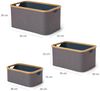 Lumaland Bambus-Aufbewahrungsbox rechteckig 3er-Set grau/blau 54x33x26cm/45x30x23cm/38x26x16cm Bild 4