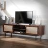 Calicosy 'JETSON' TV-Möbel in Walnussdekor mit Fronten aus Stoff - L140 cm - Dunkles Holz Bild 2
