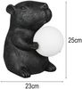 Besondere LED Tischleuchte kleine Capybara Lampe Schwarz, Höhe 25cm Bild 4