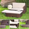 Feel2Home Garten-Essgruppe Gartensofa Fußbank Lounge Polyrattan Outdoor Garnitur versch. Farben, (Set, Sofa & Ottomane), Kissen inkl. Reißverschluss daher abnehm- und waschbar Bild 2