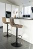 2er Set moderner höhenverstellbarer Barstuhl LEIRIA light-braun Mikrofaser Bild 2