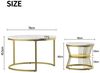 Furnishings Home Couchtisch Rund Kaffeetisch Beistelltisch Satztische 2er Set, Große Werbung (2-St, 2-St, Zweiteiliges Set), 2tlg. mit Marmormuster 80x45cm+60x33cm Bild 3