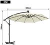 FIVMEN Sonnenschirm 300cm Balkonschirm Gartenschirm mit Solarbetriebene UV Schutz, Höhenverstellbarer Balkonschirm Gartenschirm Sonnenschirme Bild 2