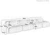 4-Sitzer Sofa 388×103×75 cm aus Cordstoff rahmenlos modular, grau Bild 4