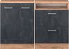 Küchenschrank für Dachschrägen R-Line Schwarz Beton 120 cm 2er Set Vicco Bild 4