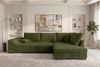 Couch Mykonos L Form in Samtstoff - Cordstoff - olive - Rechts Bild 3