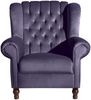 Ohrenbackensessel Katreen Bezug Samtvelours Buche nussbaum dunkel / purple 22818 Bild 2