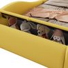 Polsterbett, 90x200cm Einzelbett, Kinderbett, Jugendbett, Polsterbett in Form eines Autos mit leuchtenden Rädern und Stauraum, PU, Ohne Matratze, Gelb Bild 5