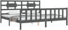 vidaXL Massivholzbett mit Kopfteil Grau 200x200 cm 3192578 Bild 3