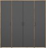 Rauch Möbel 'Voyager' Kleiderschrank, Holz, Grau Metallic | Eiche Artisan, Zubehör Classic, Breite 187 cm | ohne Schubladen Bild 4