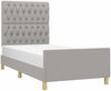 Einzelbett mit Kopfteil Stoff Hellgrau 100x200 cm Bild 3