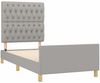 Einzelbett mit Kopfteil Stoff Hellgrau 100x200 cm Bild 4