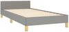 Einzelbett mit Kopfteil Stoff Hellgrau 100x200 cm Bild 5