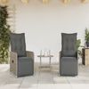 vidaXL Outdoor-Lehnstühle 2 Stk. mit Tisch Grau Poly Rattan 365707 Bild 3