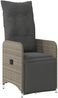 vidaXL Outdoor-Lehnstühle 2 Stk. mit Tisch Grau Poly Rattan 365707 Bild 4