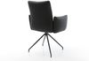Drehstuhl Jova-Flex mit Armlehnen Echt-Leder Schwarz Kreuzgestell konisch Schwarz 180° drehbar Taschenfederkern Bild 5
