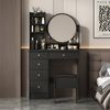 FUFU&GAGA Schminktisch mit LED und Hocker, 5 Schubladen, 80 cm Bild 2