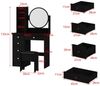 FUFU&GAGA Schminktisch mit LED und Hocker, 5 Schubladen, 80 cm Bild 4