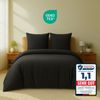 Komfortec Premium Bettwäsche 200x200 mit 2 Kissenbezug 80x80 cm Set aus Gebürstetes Mikrofaser - Schwarz Bild 5