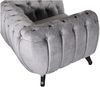 Edles Chesterfield Sofa 2 Sitzer Velours grau Couch Polstersofa Wohnlandschaft Bild 3
