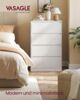 VASAGLE Kommode mit 4 Schubladen, Komodenschrank, Schubladenschrank, Wäschekommode, für Schlafzimmer, 40 x 60 x 97,4 cm, Modern Kailyn Kollektion, schneeweiß Bild 2