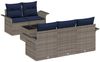 vidaXL Gartensofa-set mit Kissen 6 pcs Grau Poly-Rattan 3345245 Bild 2