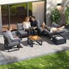 KLAM HOME Gartenlounge-Set 4-6 Sitzer Modernes Gartenmöbelset Gartenlounge-Set Ecksofa, (3-stufig verstellbare Rückenlehne+Liegefunktion+Stauraum), Wetterfest Polyester für Außenbereich, Terrasse, Balkon und Garten Bild 4