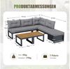 KLAM HOME Gartenlounge-Set 4-6 Sitzer Modernes Gartenmöbelset Gartenlounge-Set Ecksofa, (3-stufig verstellbare Rückenlehne+Liegefunktion+Stauraum), Wetterfest Polyester für Außenbereich, Terrasse, Balkon und Garten Bild 3