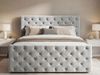 GRAINGOLD Montego Doppelbett 160x200, Boxspringbett, zwei Bettkästen, Glamour Stil, Velvet-Stoff, Hellgrau Bild 3
