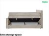 MEBLINI King Boxspringbett IGA 120x200 cm mit Bettkasten - H4/Beige Samt Polsterbett - Gepolstert Doppelbett mit Matratze und Topper - Polsterbett mit Stauraum - Bett mit Kopfteil – Stauraumbett Bild 4