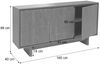Sideboard HWC-O35, Schrank Highboard, 3 Türen Staufächer, Melamin 86x160x40cm ~ Ulme natur Bild 3