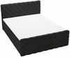 GRAINGOLD Lunaris Doppelbett 160x200, Boxspringbett mit Kopfteil, zwei Bettkästen, Velour-Stoff, Schwarz Bild 2