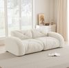 2-Sitzer-Sofa aus Chenille, modulares rahmenloses Design, 204 x 95 x 76 cm, Hellbeige Bild 3