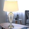 Tischleuchte, chrom weiß, Glas Textil, H 66 cm Bild 2