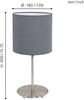 Eglo 31596 Tischlampe PASTERI nickel-matt, Textil grau E27 max. 1X60W H:40cm Ø18 mit Kabelschalter Bild 3